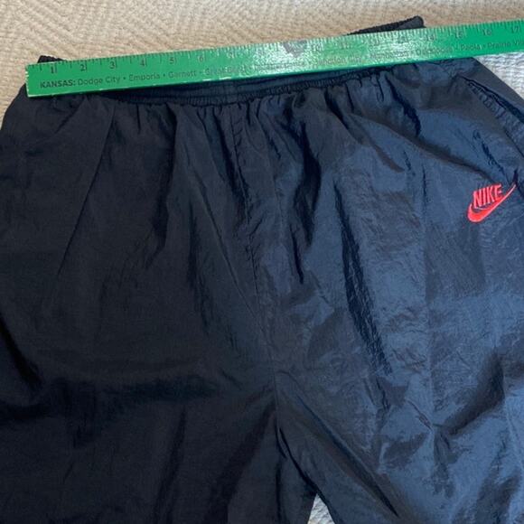 Vintage 90s Nike Men Size XL Windbreaker Pants Jogger Black Red Swoosh - Picture 4 of 10